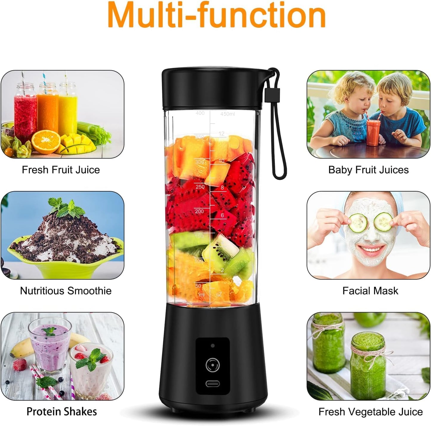 Juice Mixer Bottle USB Rechargeable Fruit Juice Machine
