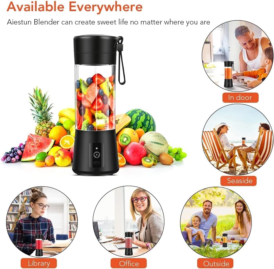 Electric Juicer 6 Blade Rechargable Portable USB Bottle Blender Shaker Juicer