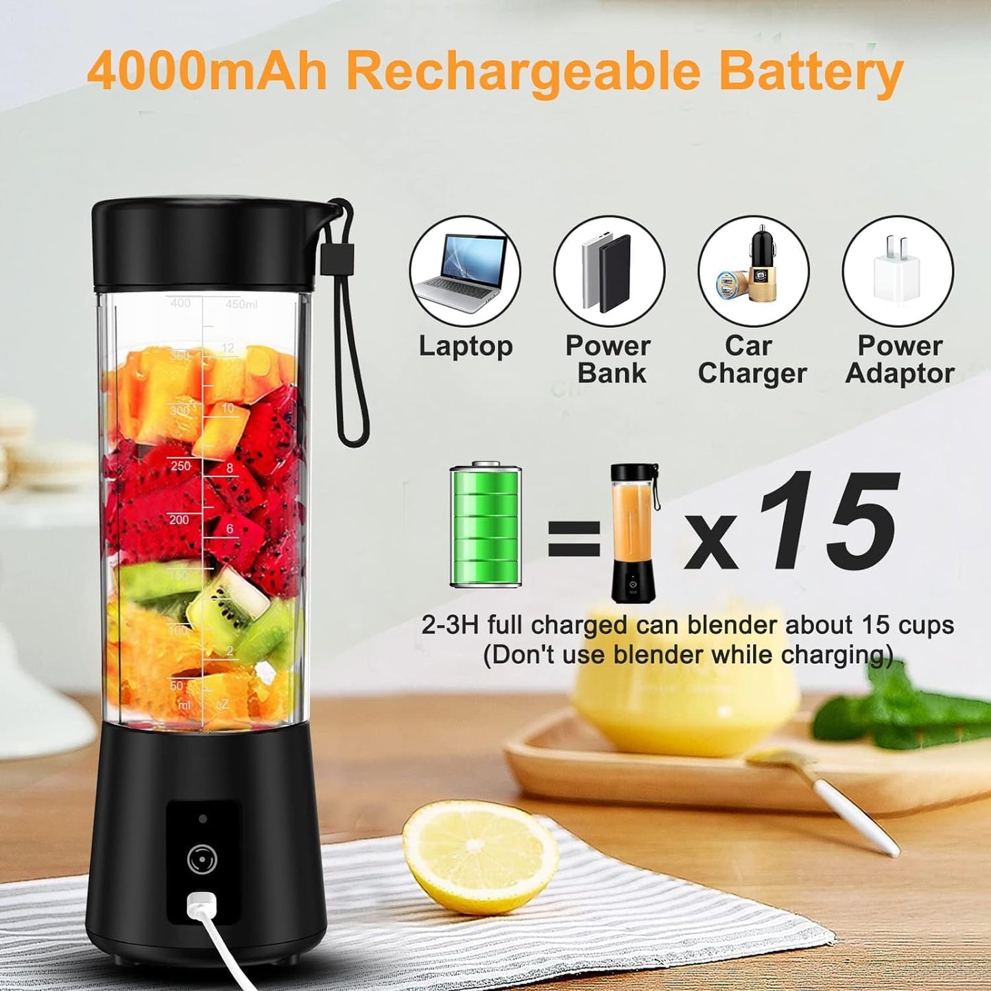 Juice Mixer Bottle USB Rechargeable Fruit Juice Machine