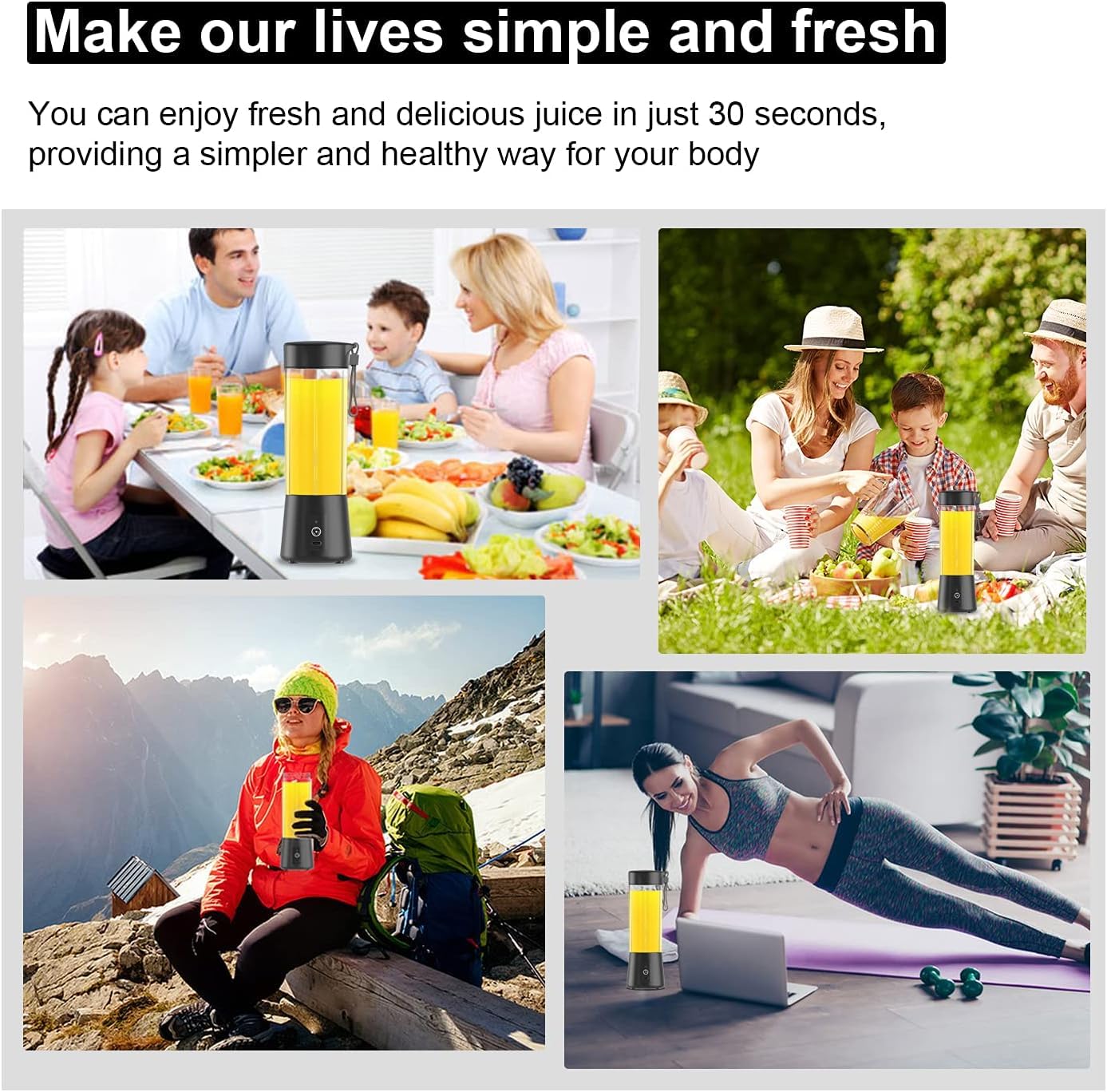 Juice Mixer Bottle USB Rechargeable Fruit Juice Machine