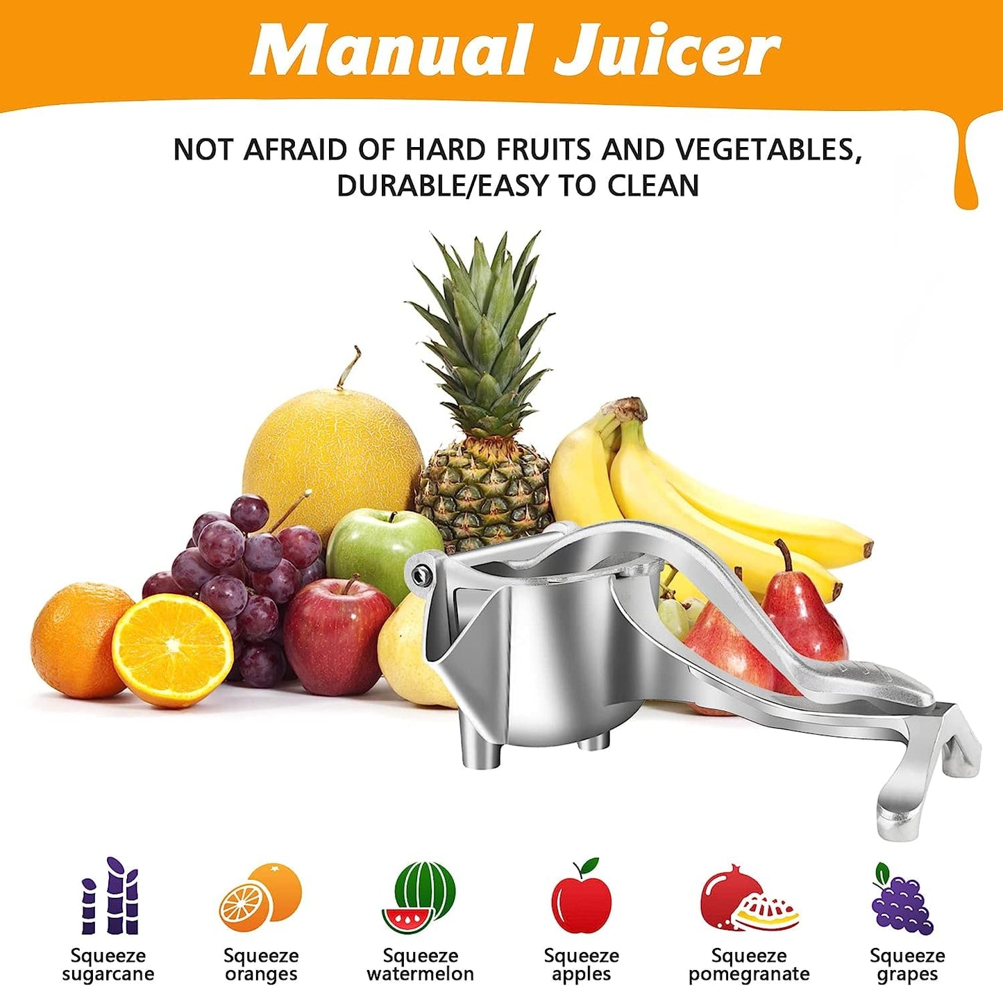 Manual Fruit Hand Press Juicer Aluminum