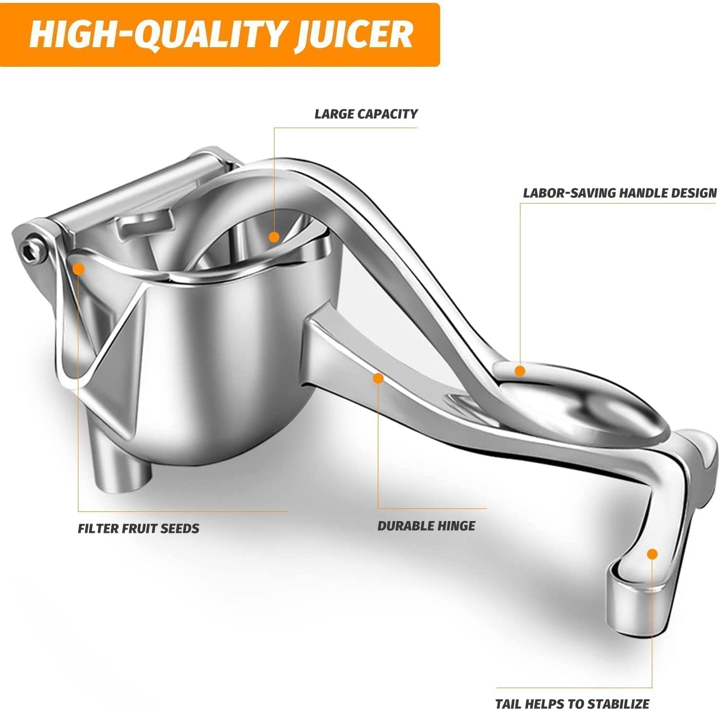 Manual Fruit Hand Press Juicer Aluminum