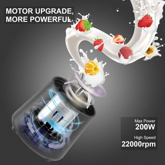 6 Blade Portable Electric Mini USB Bottle Juicer Blender